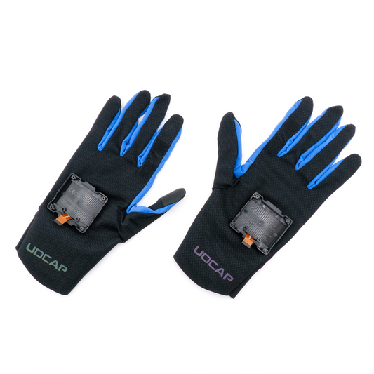 Flat lay of left and right UDCAP VR Gloves 